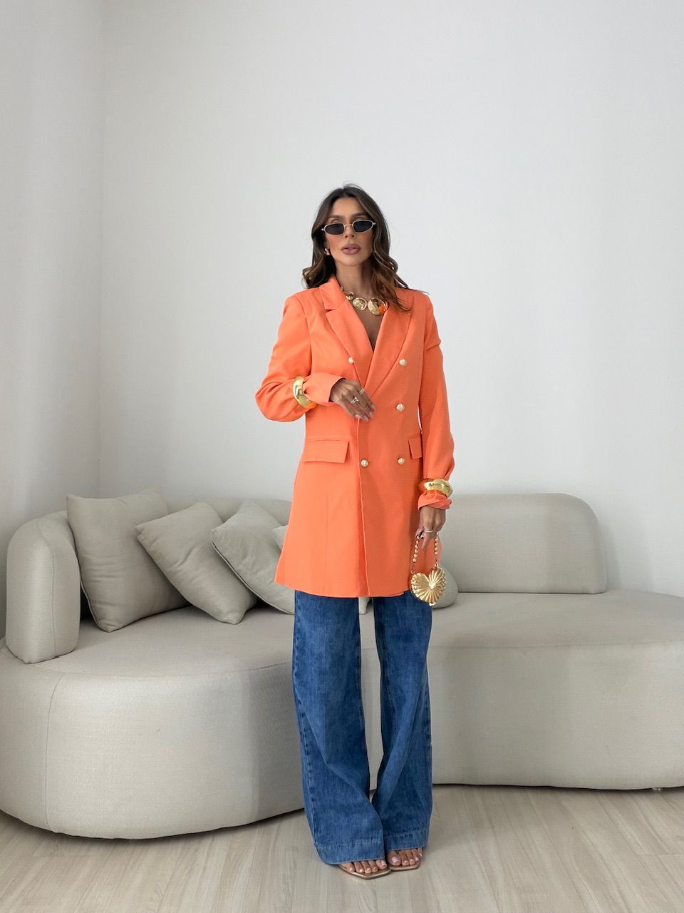 BLAZER CAROLINA FORRADO LARANJA