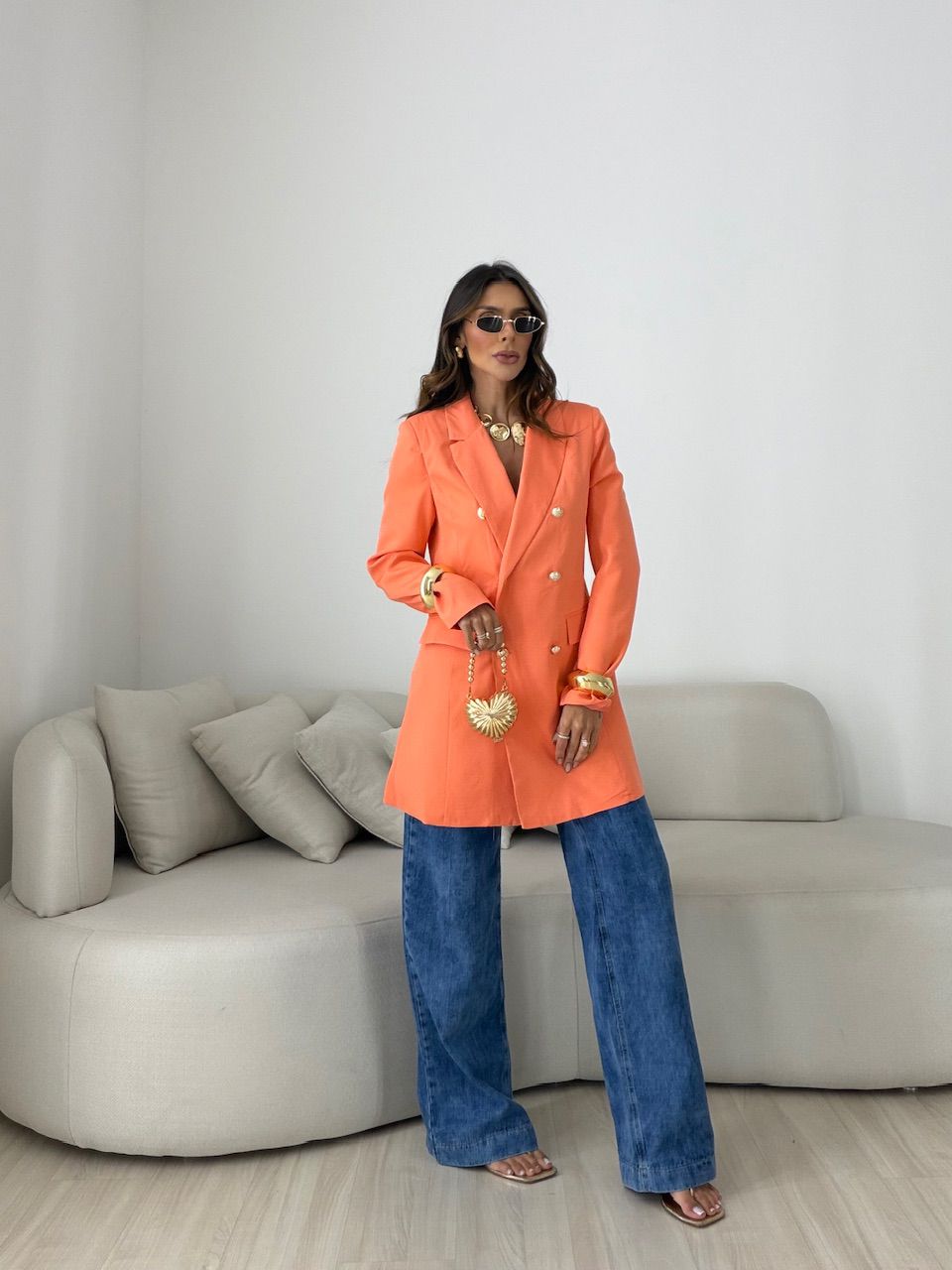 BLAZER CAROLINA FORRADO LARANJA