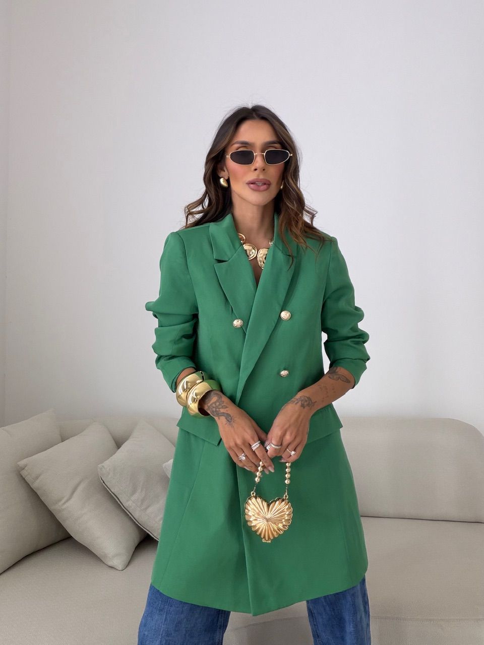 BLAZER CAROLINA FORRADO VERDE - 0081830014 - CAROLLA FERRARO