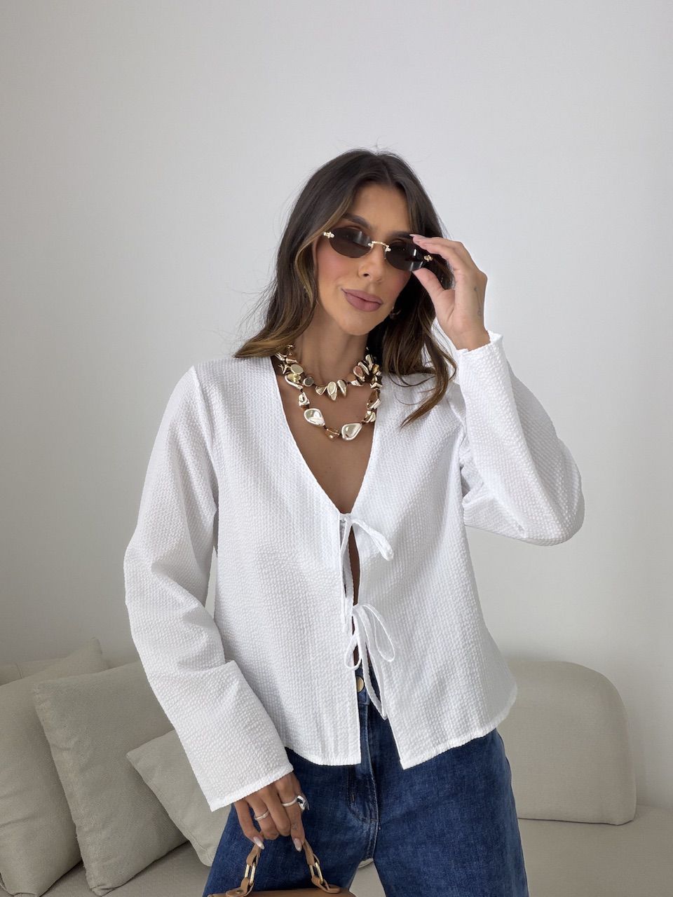 BLUSA EMMA AMARRAÇÃO LISTRADA OFF