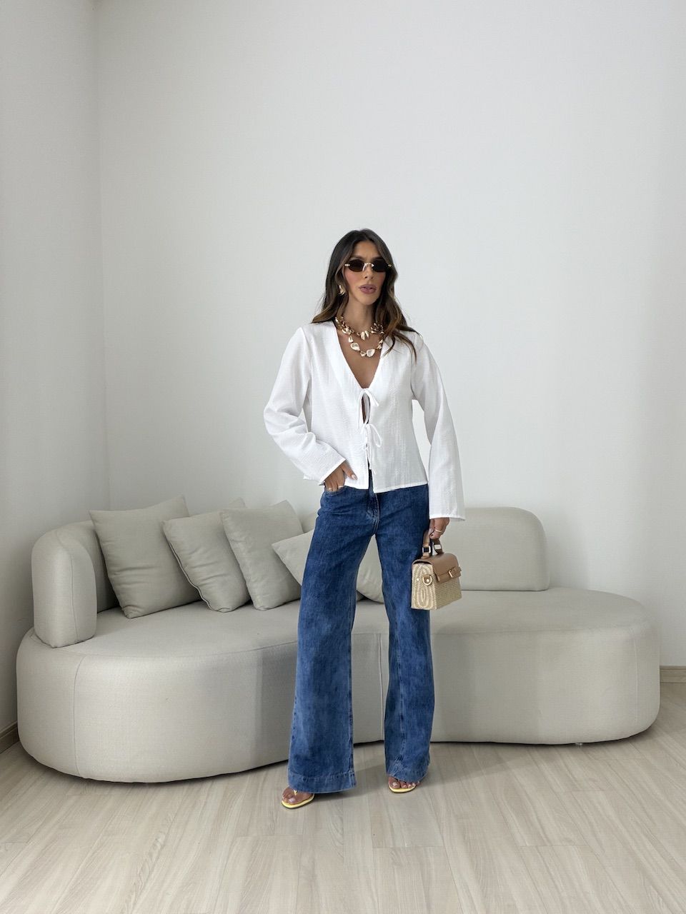 BLUSA EMMA AMARRAÇÃO LISTRADA OFF
