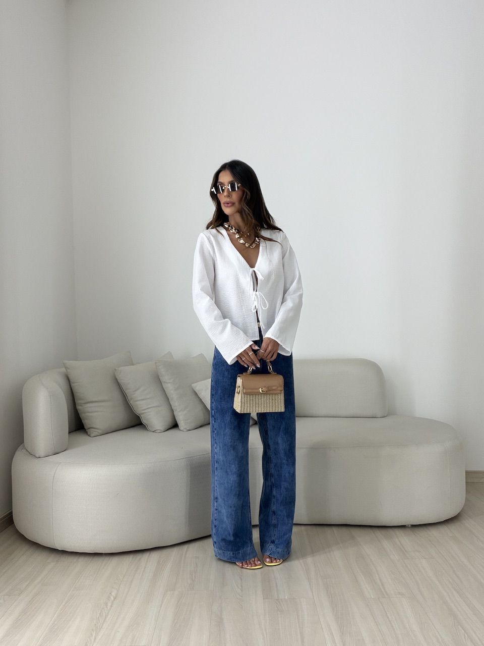 BLUSA EMMA AMARRAÇÃO LISTRADA OFF