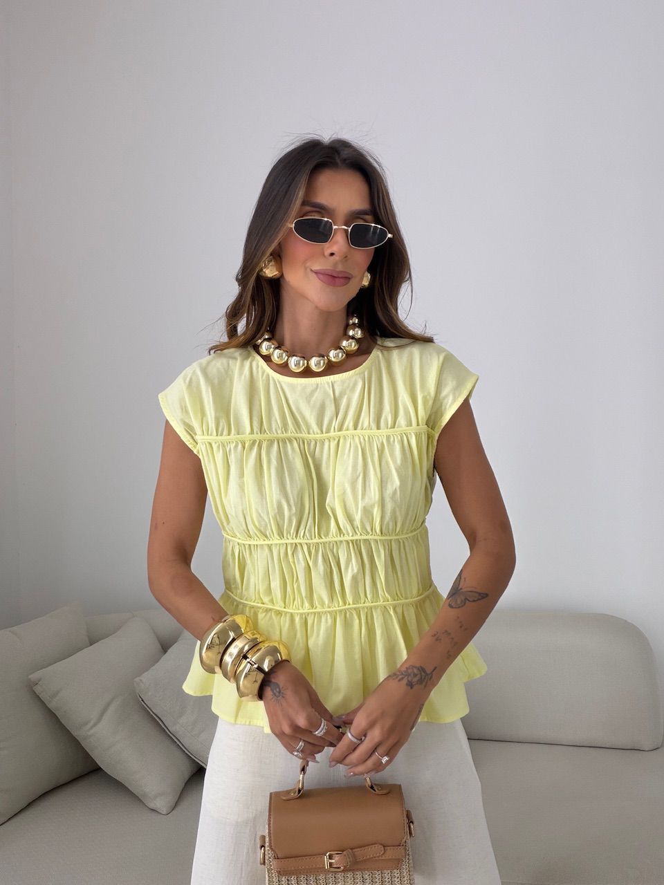 BLUSA MANUELA FRANZIDA LIMA - 0081850116 - CAROLLA FERRARO