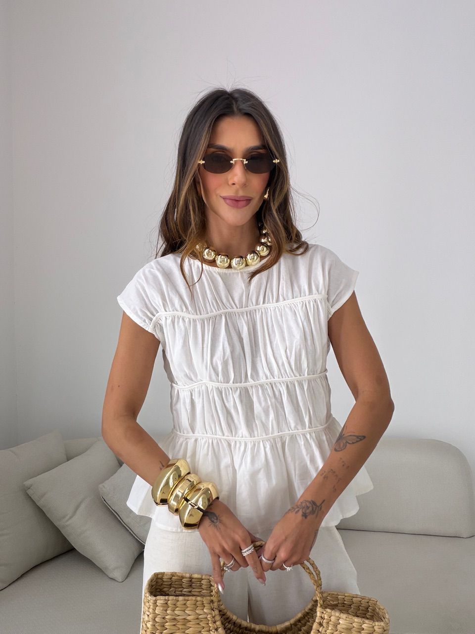 BLUSA MANUELA FRANZIDA OFF - 0081850048 - CAROLLA FERRARO