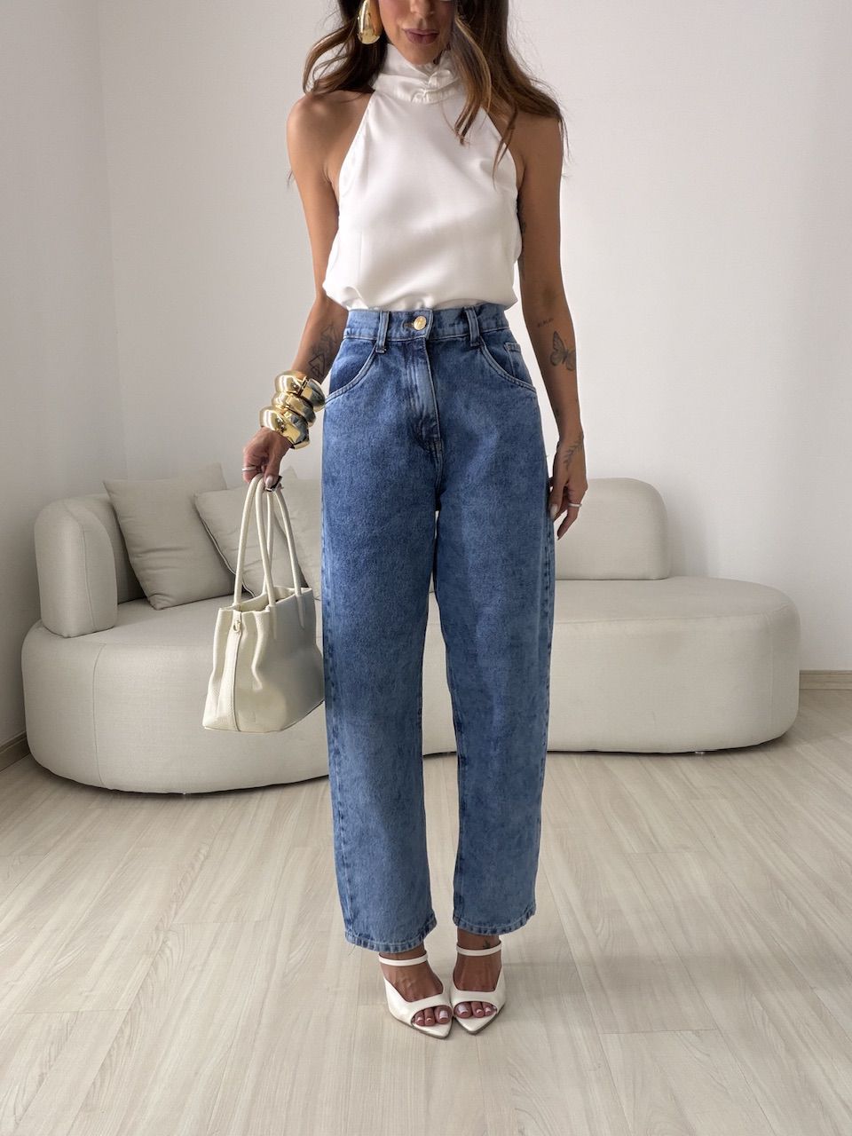 CALÇA ELLEN BAGGY BALLOON JEANS MÉDIO