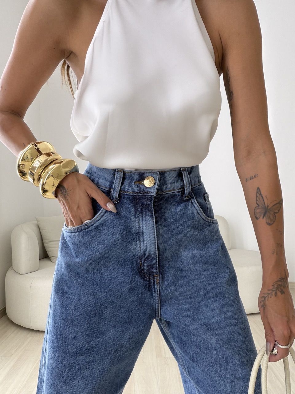 CALÇA ELLEN BAGGY BALLOON JEANS MÉDIO