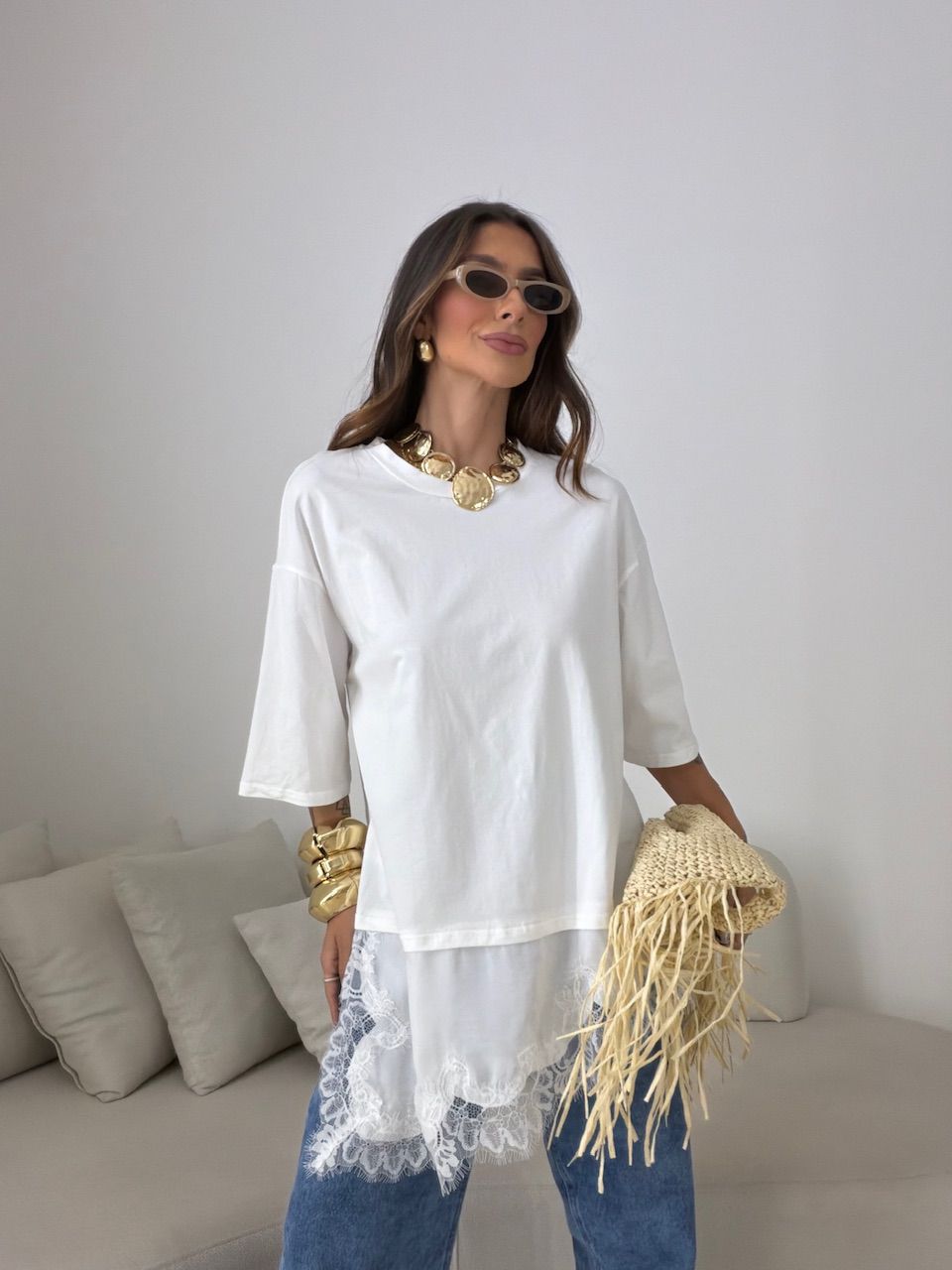 T-SHIRT REGINA RENDA OFF - 0081860048 - CAROLLA FERRARO