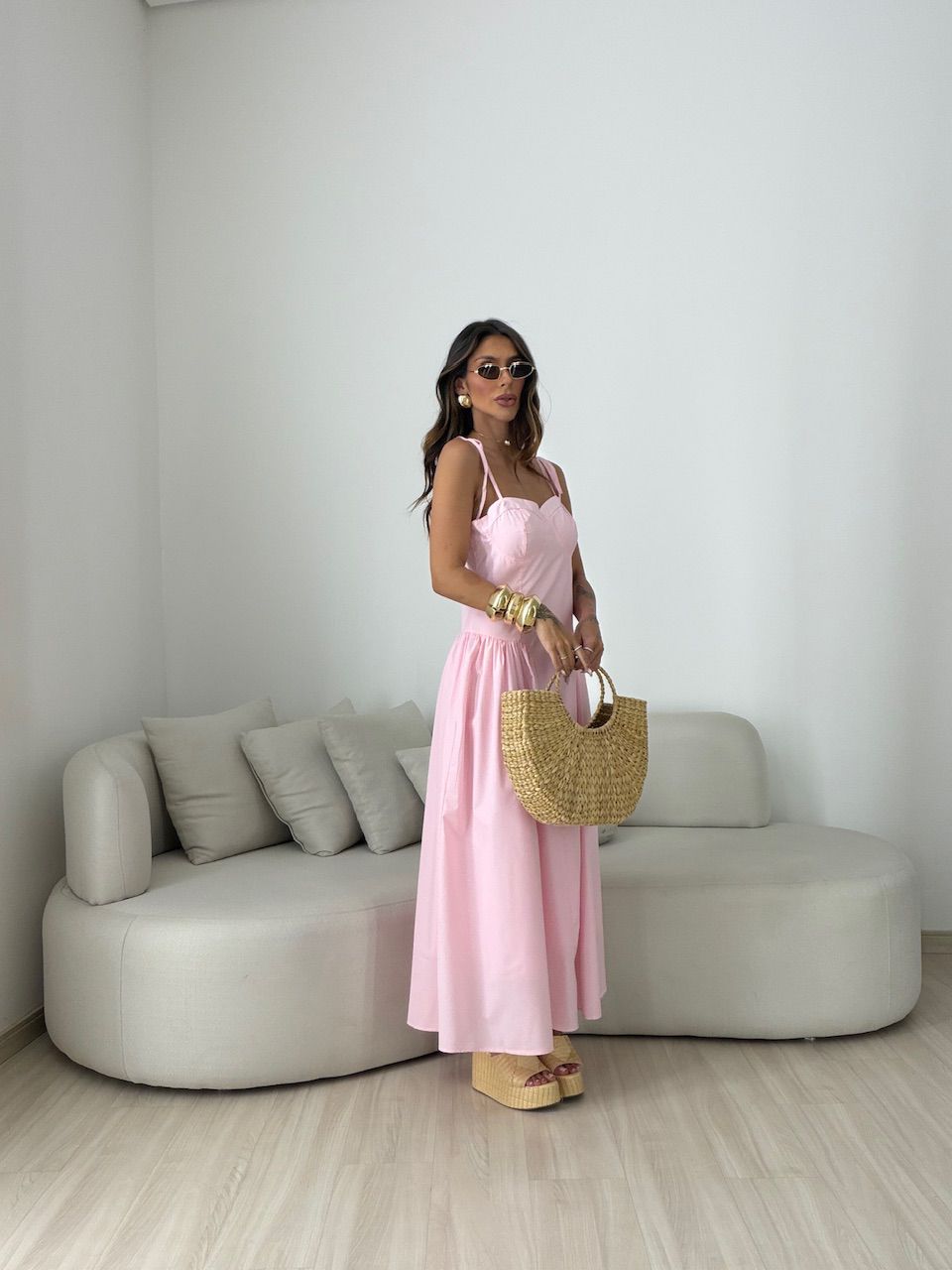 VESTIDO EDUARDA AMARRAÇÃO ROSA