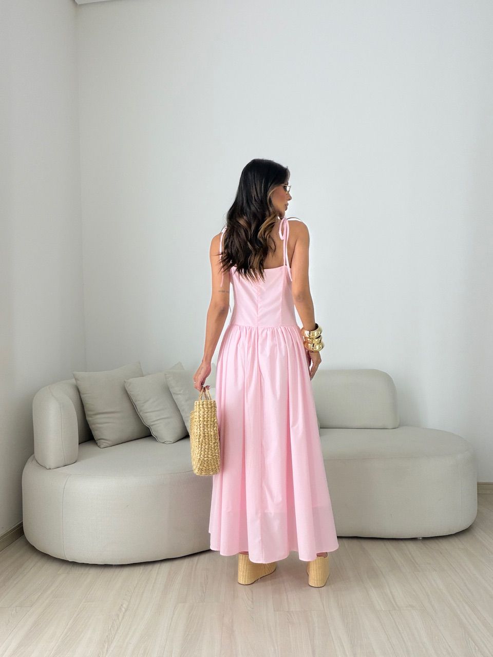 VESTIDO EDUARDA AMARRAÇÃO ROSA