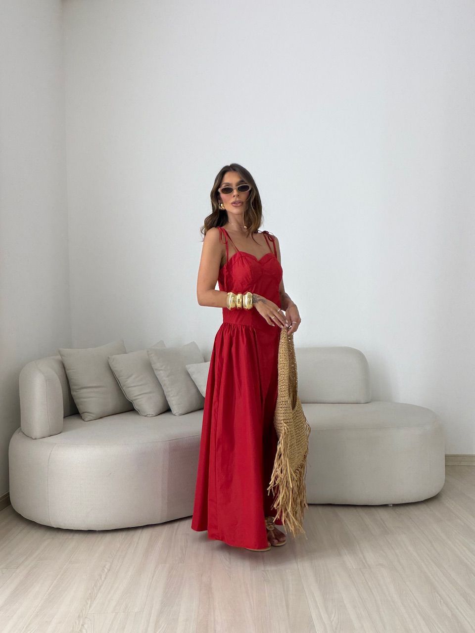 VESTIDO EDUARDA AMARRAÇÃO VERMELHO