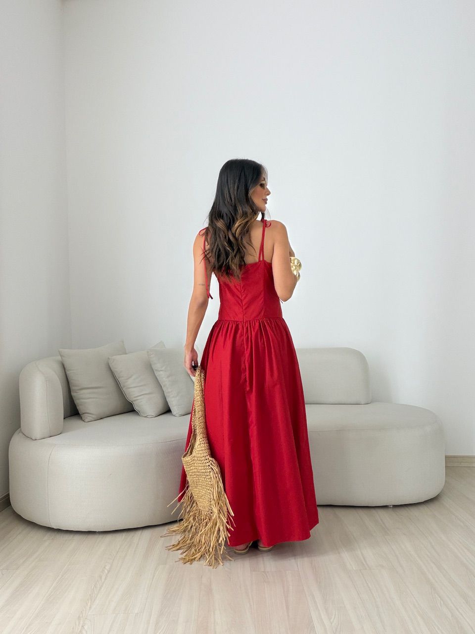 VESTIDO EDUARDA AMARRAÇÃO VERMELHO