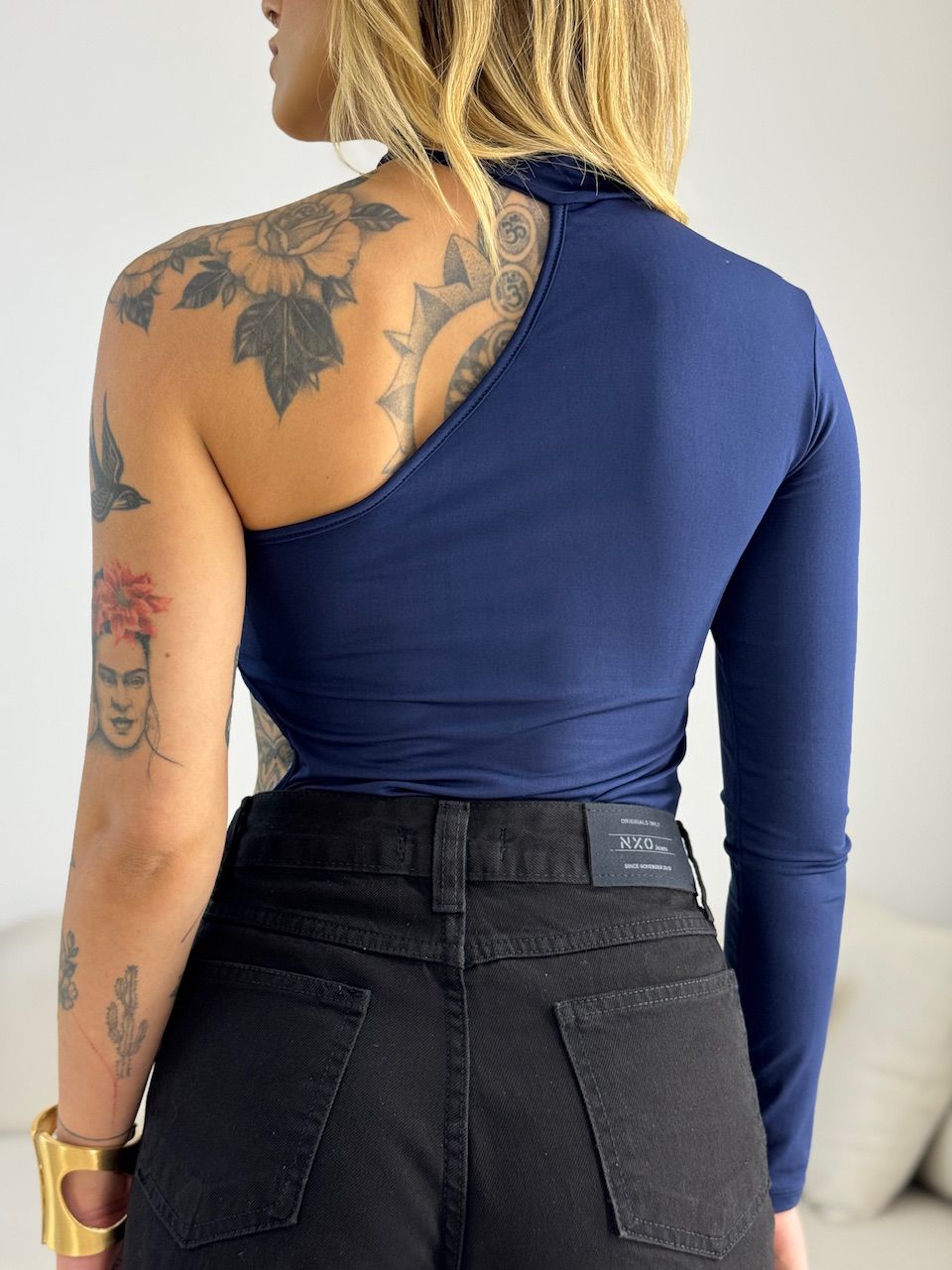 BODY ADRIANA NULA MANGA MARINHO