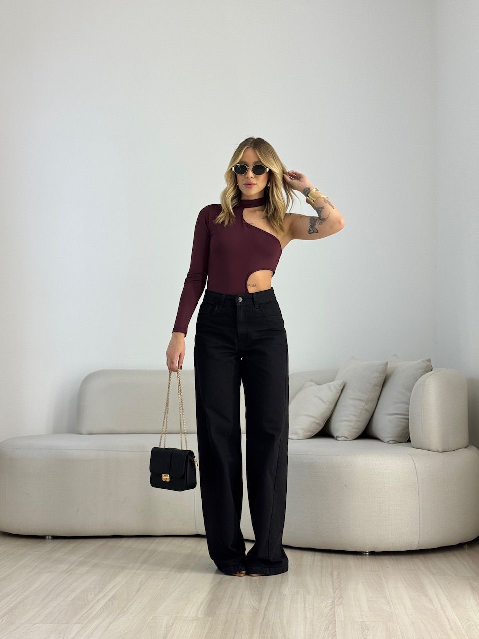 BODY ADRIANA NULA MANGA VINHO