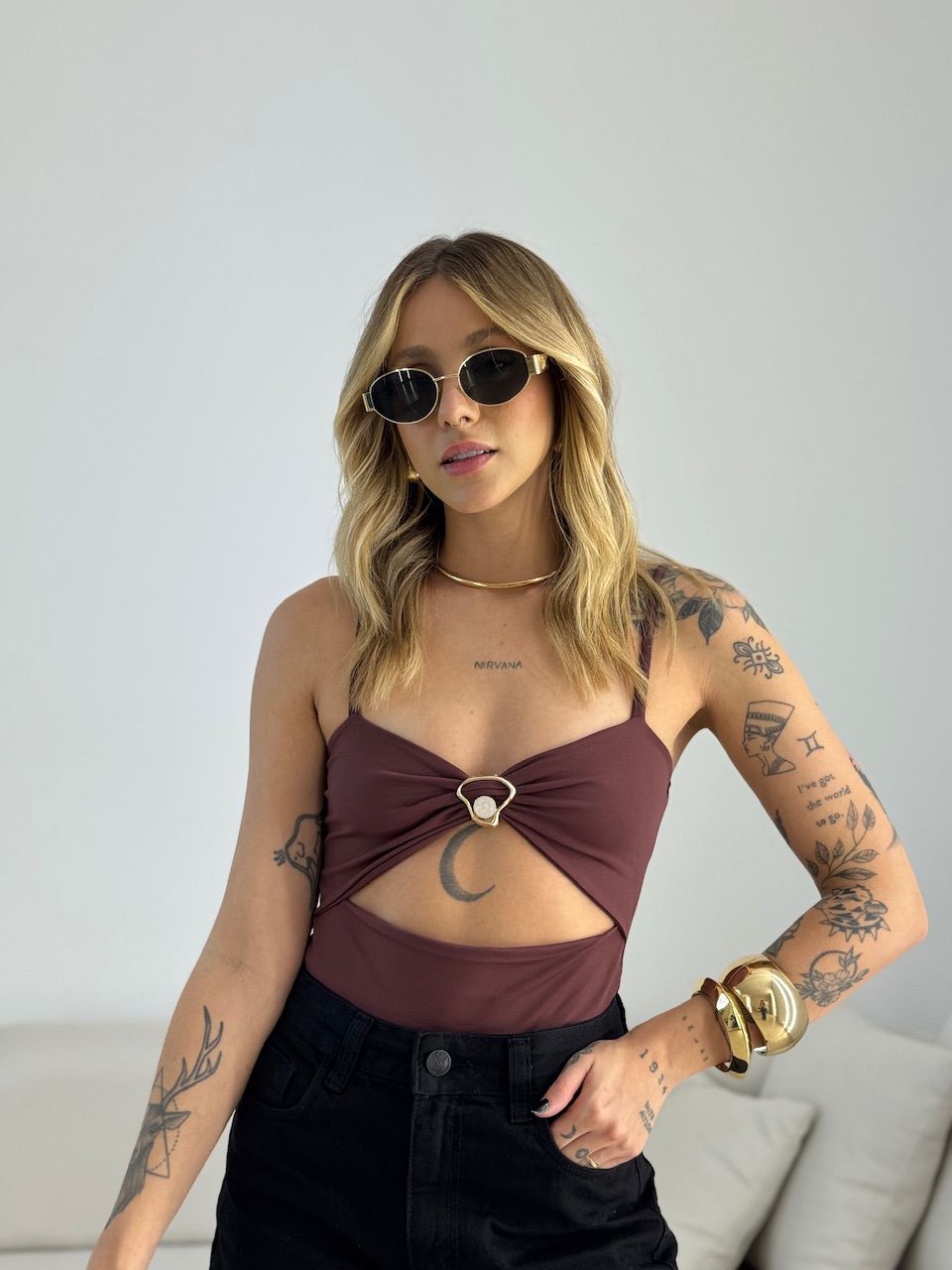 BODY FERNANDA ALCINHA METAL CAFÉ - 0071250160 - CAROLLA FERRARO