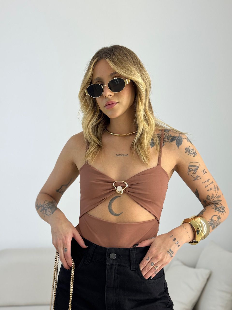 BODY FERNANDA ALCINHA METAL CAPUCCINO - 007125012 - CAROLLA FERRARO