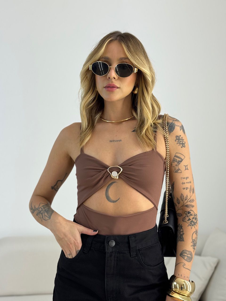 BODY FERNANDA ALCINHA METAL MARROM