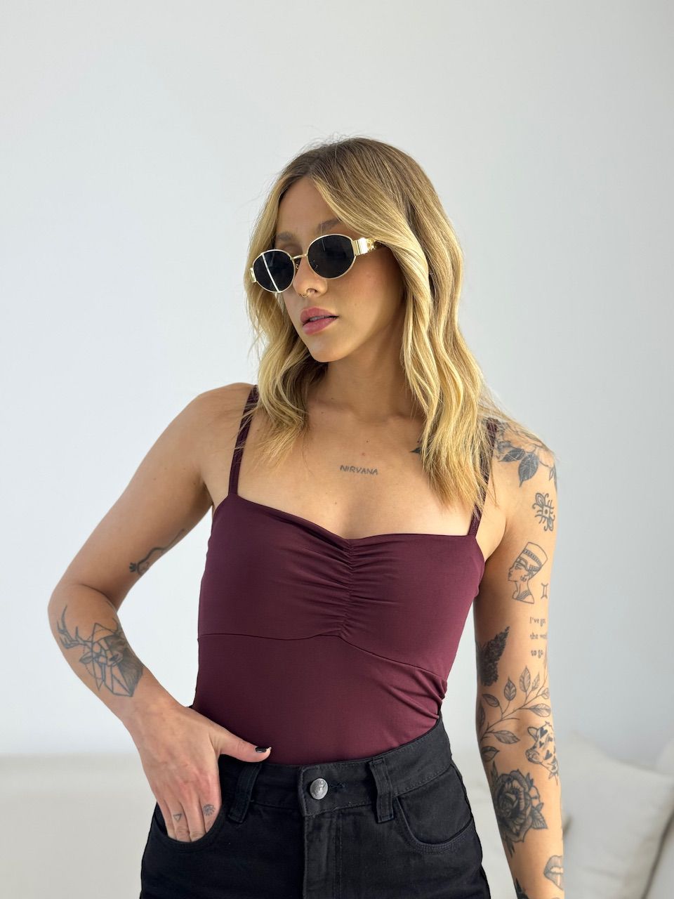 BODY LUANA ALCINHA VINHO - 0071270168 - CAROLLA FERRARO