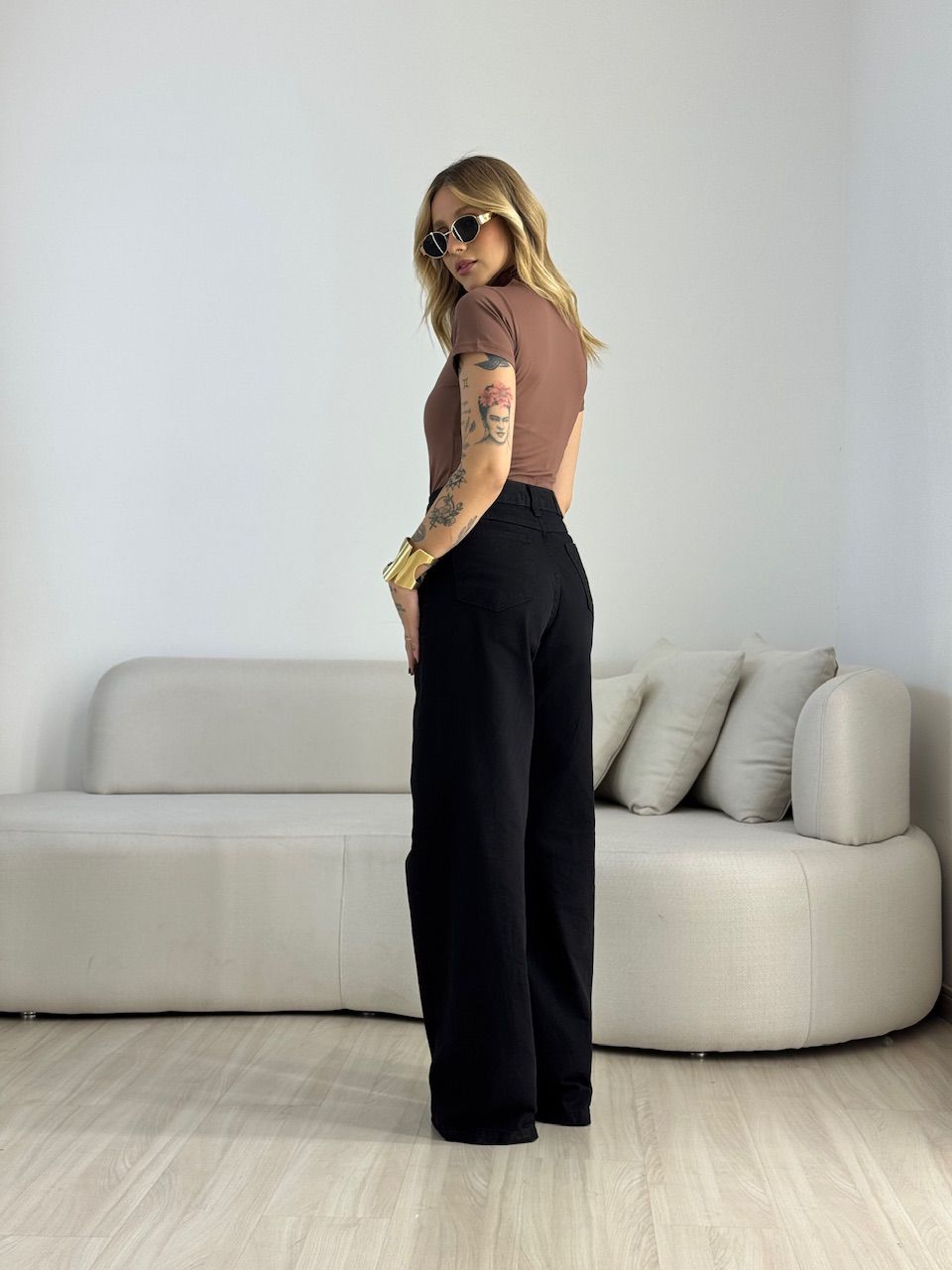 BODY MARINA MANGUINHA METAL MARROM