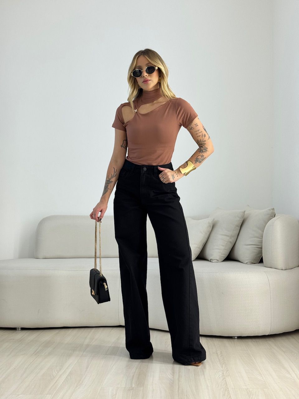 BODY MARINA MANGUINHA METAL CAPUCCINO 