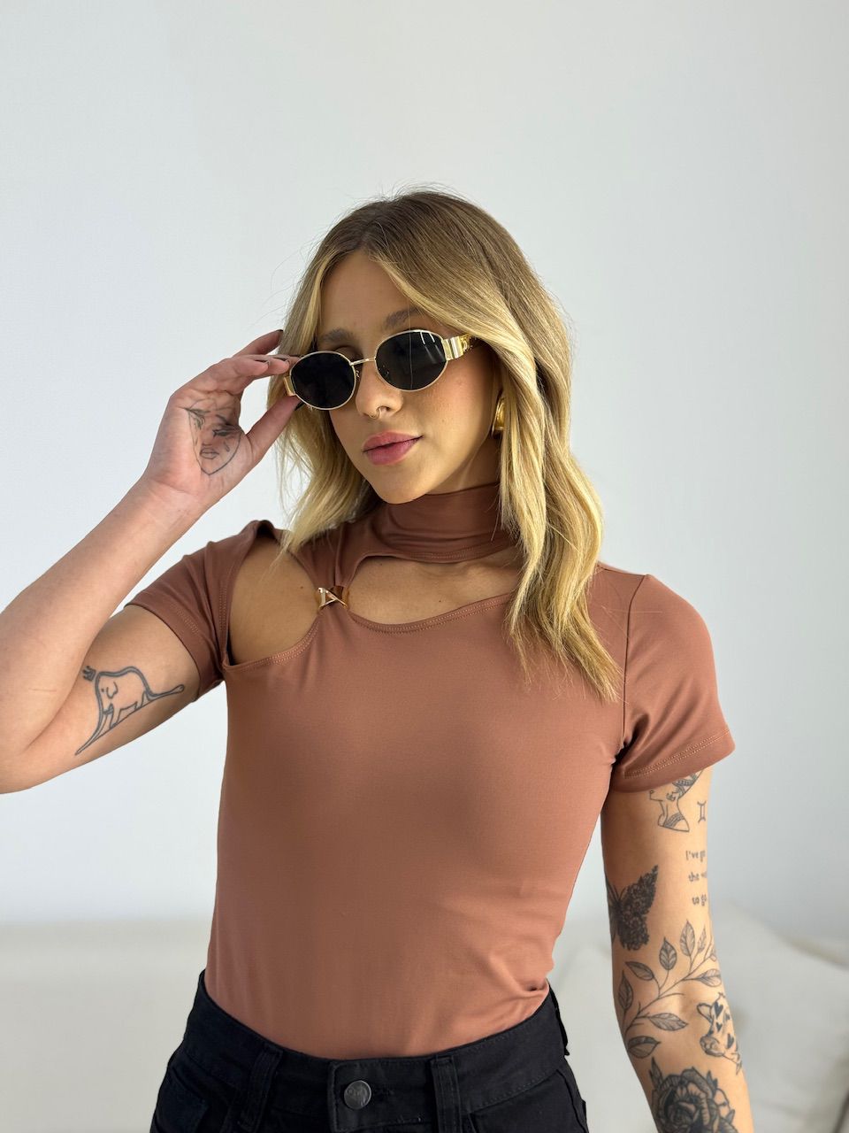 BODY MARINA MANGUINHA METAL CAPUCCINO - 007124012 - CAROLLA FERRARO