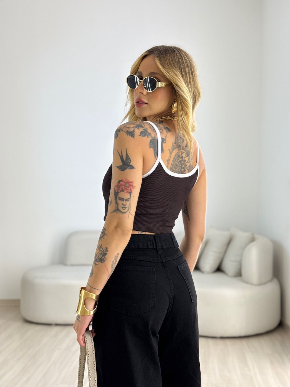 TOP CAMILA CANELADO CAFÉ