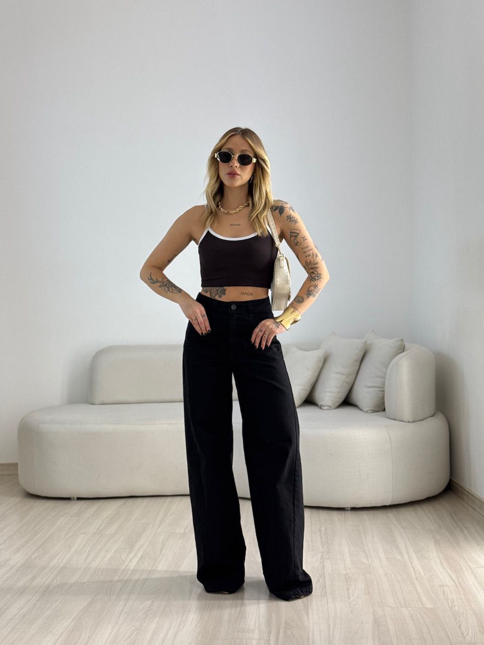 TOP CAMILA CANELADO CAFÉ