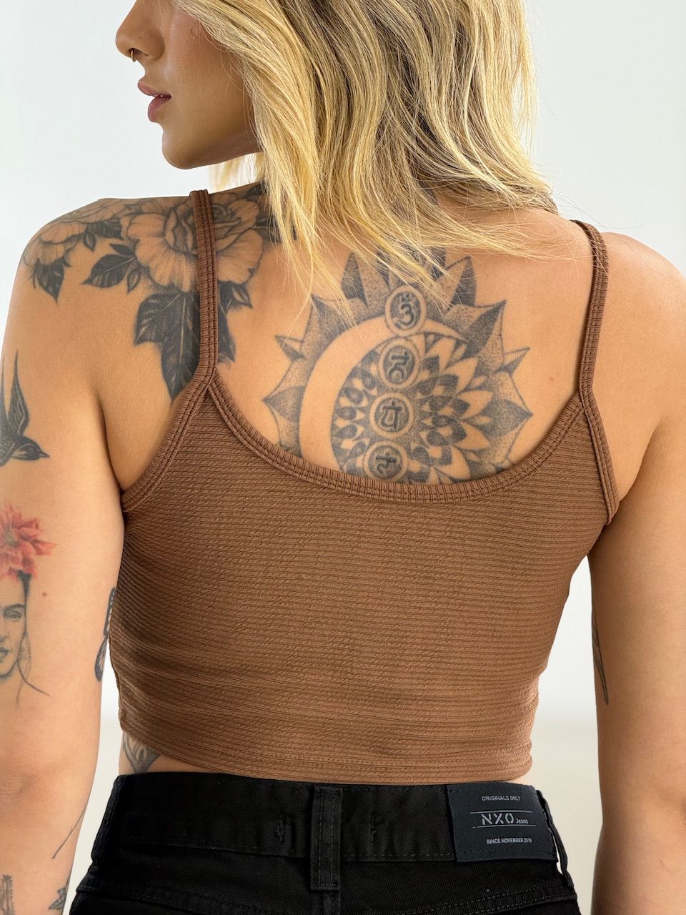 TOP CAMILA CANELADO MARROM