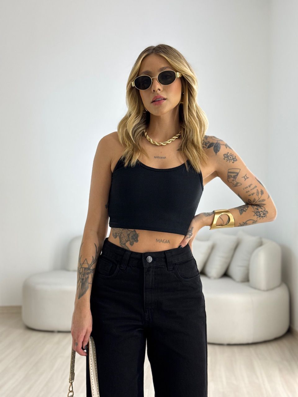 TOP CAMILA CANELADO PRETO