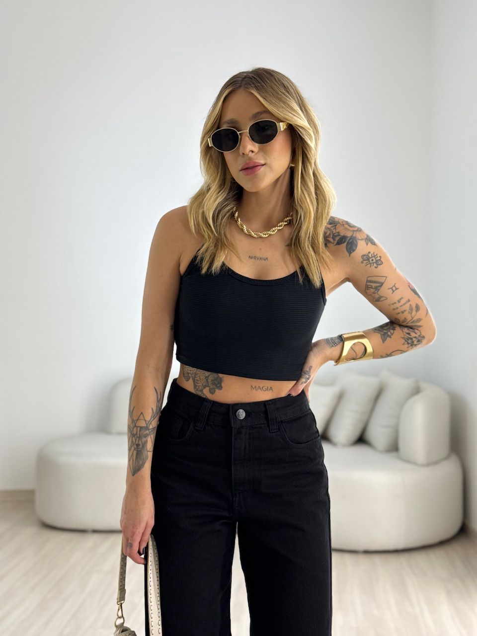 TOP CAMILA CANELADO PRETO