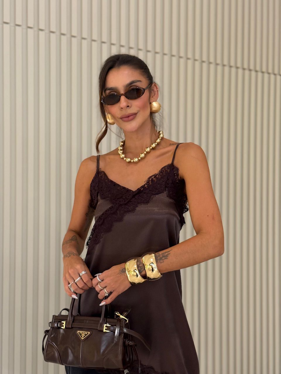 BLUSA BETÂNIA ACETINADA CAFÉ