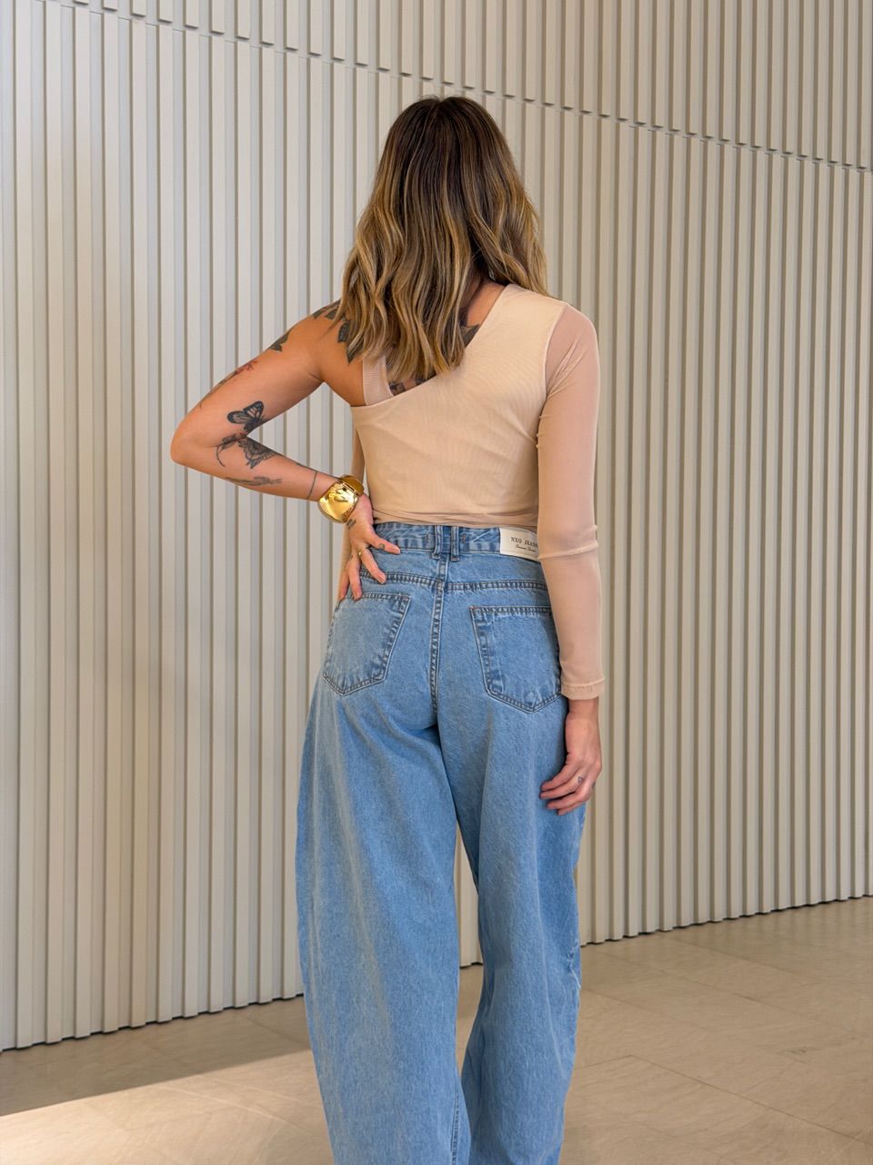 BLUSA CECÍLIA NULA MANGA AREIA