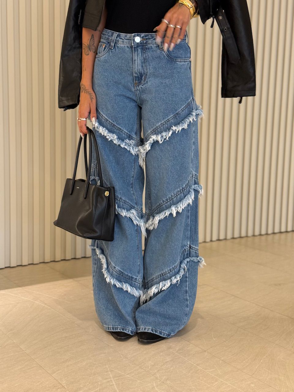 CALÇA FLÁVIA DESFIADA JEANS MÉDIO