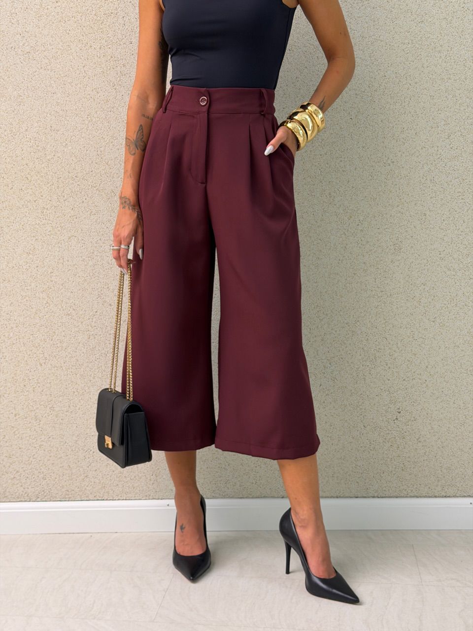 CALÇA PIETRA PANTACOURT VINHO - 0076080168 - CAROLLA FERRARO