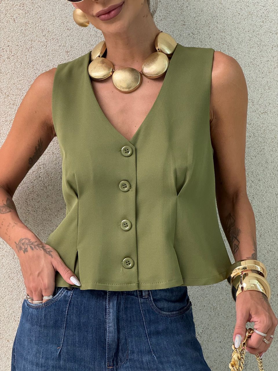 COLETE EDILENE ALFAIATARIA VERDE