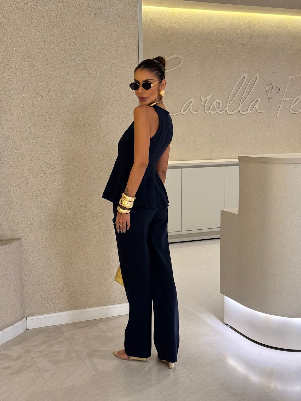 CONJUNTO LUCIA BLUSA CALÇA marinho