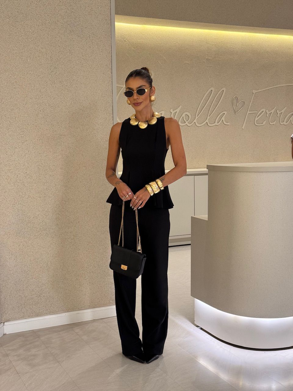 CONJUNTO LUCIA BLUSA CALÇA PRETO