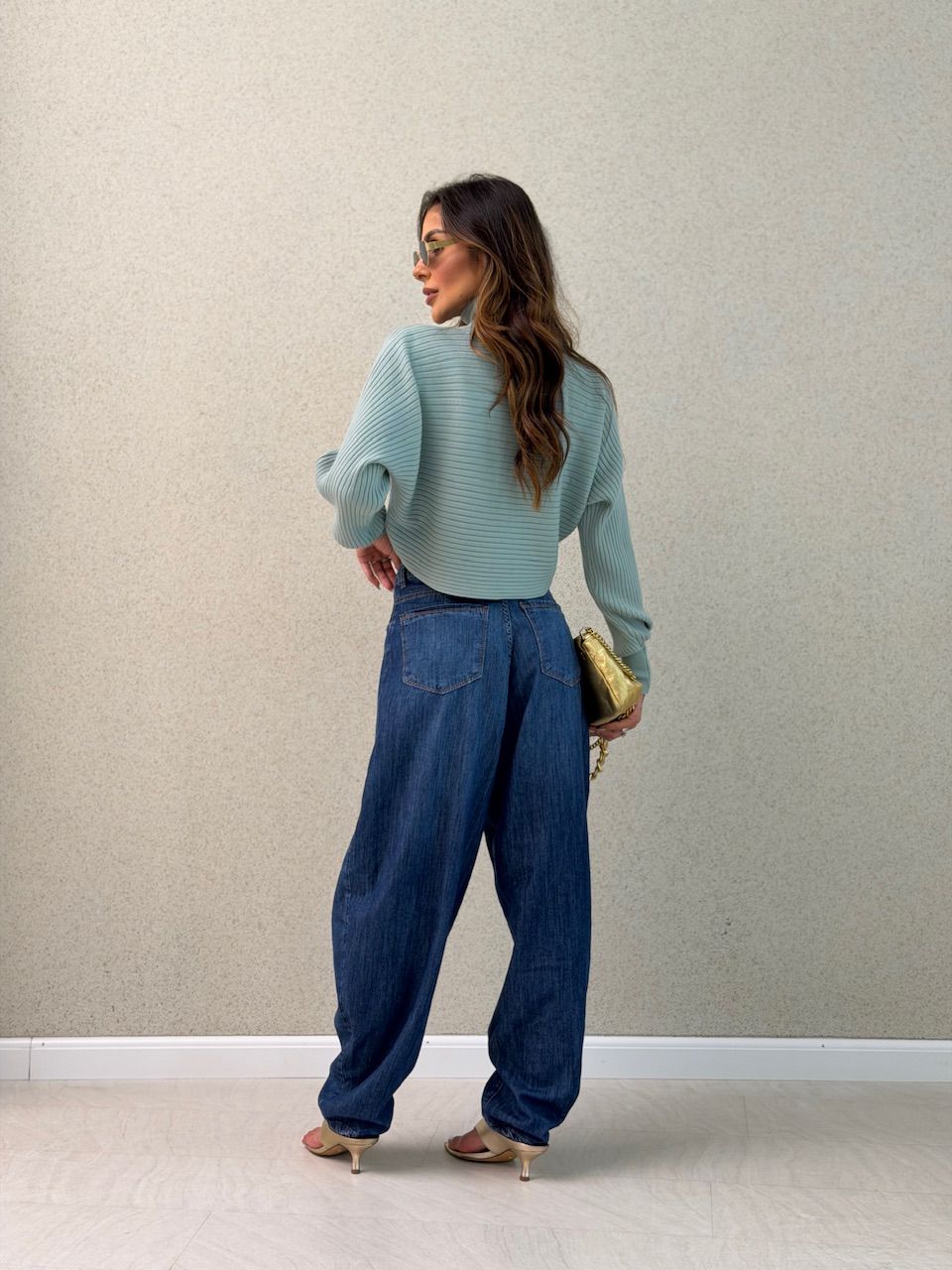TRICOT DANIELA GOLA ALTA VERDE