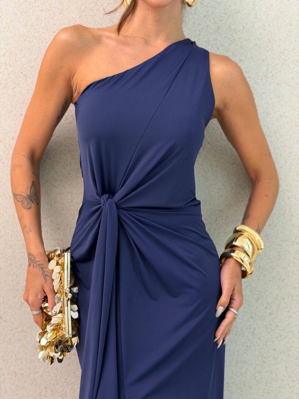 VESTIDO ANA AMÉLIA NULA MANGA marinho