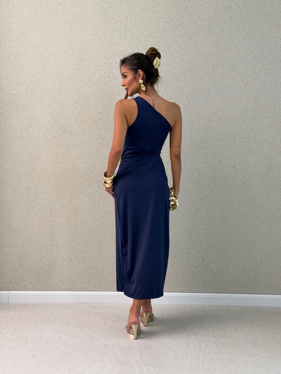 VESTIDO ANA AMÉLIA NULA MANGA marinho