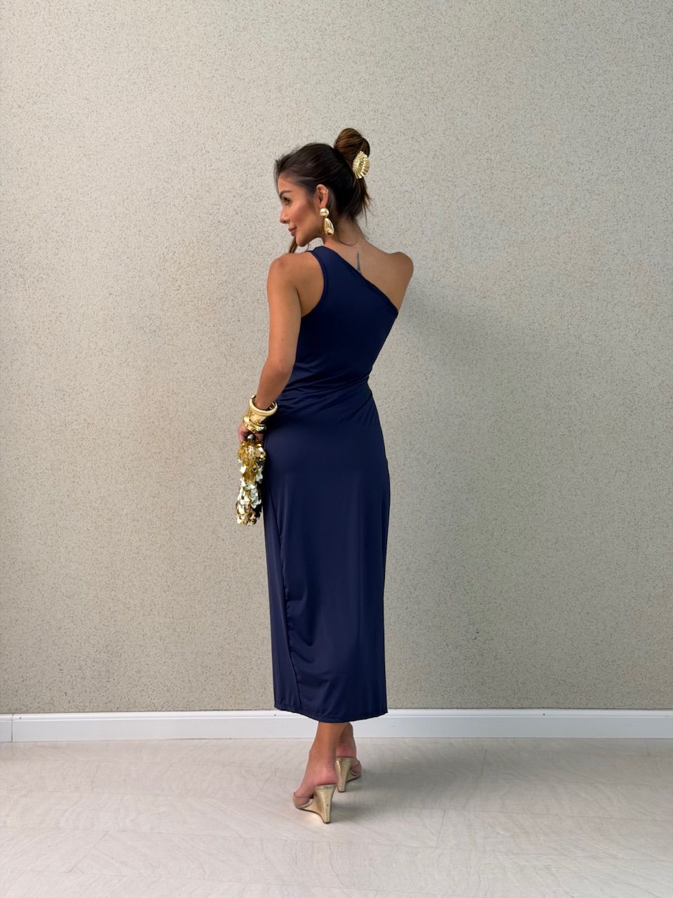 VESTIDO ANA AMÉLIA NULA MANGA marinho