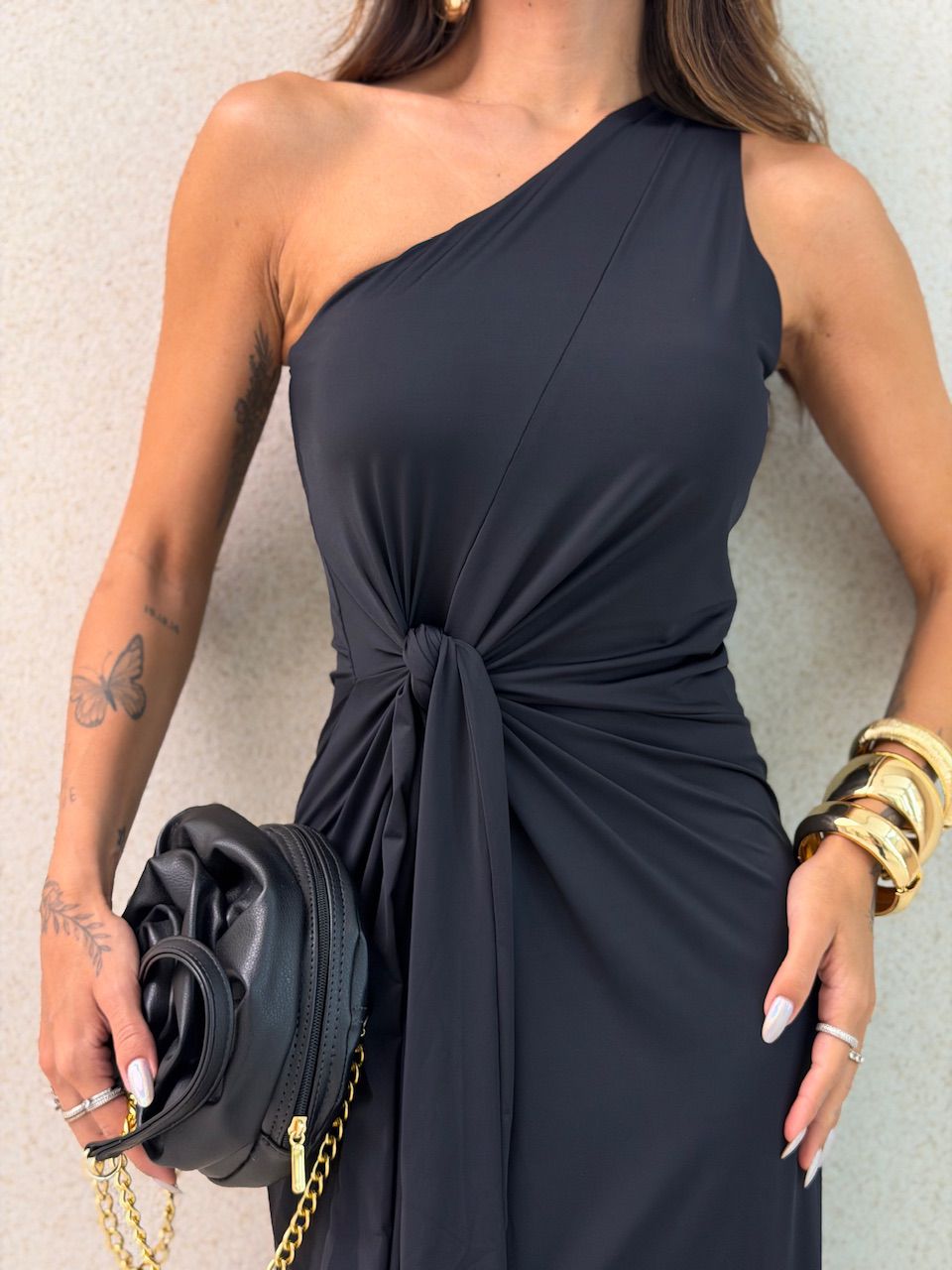 VESTIDO ANA AMÉLIA NULA MANGA PRETO