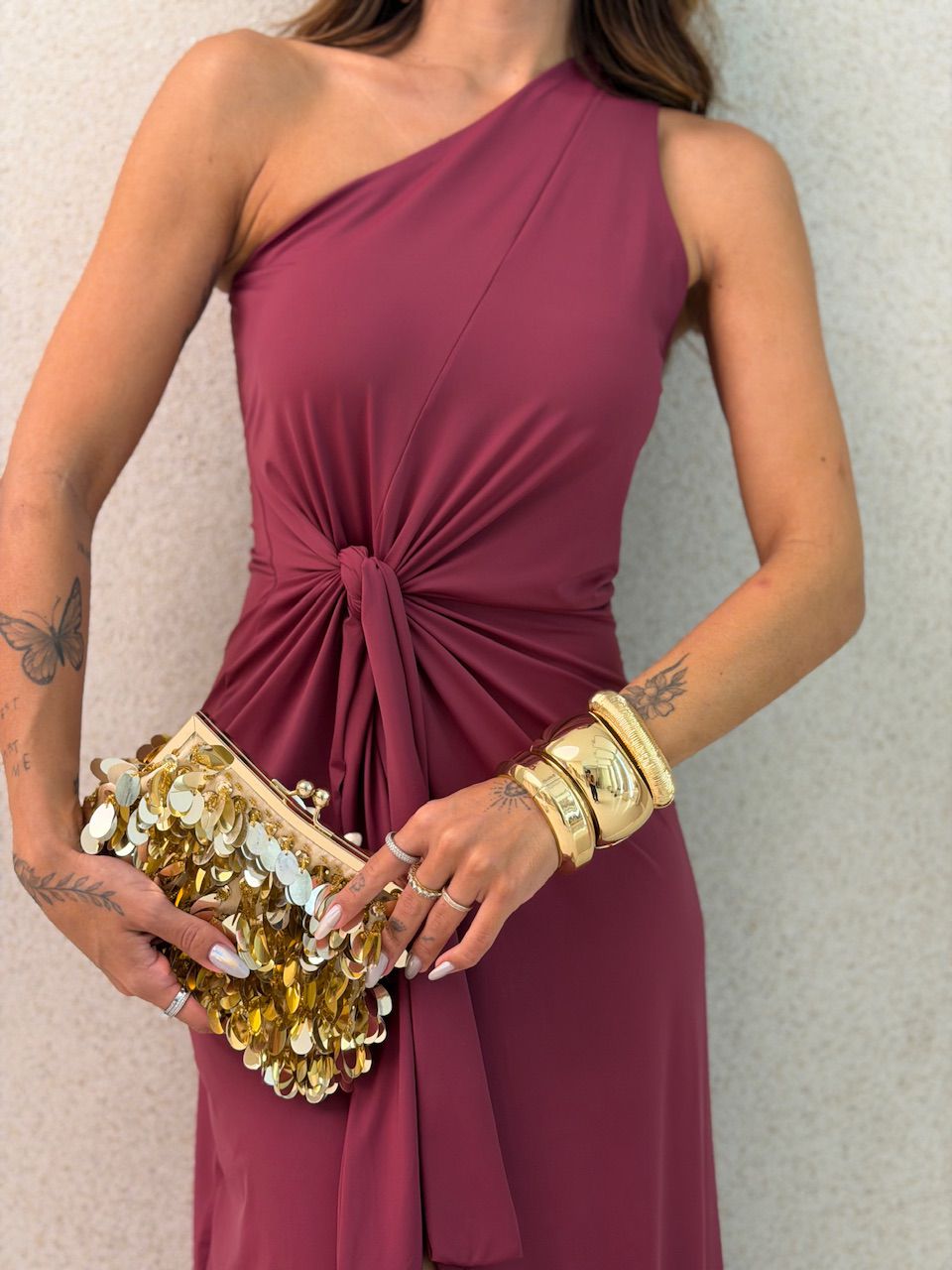 VESTIDO ANA AMÉLIA NULA MANGA VINHO