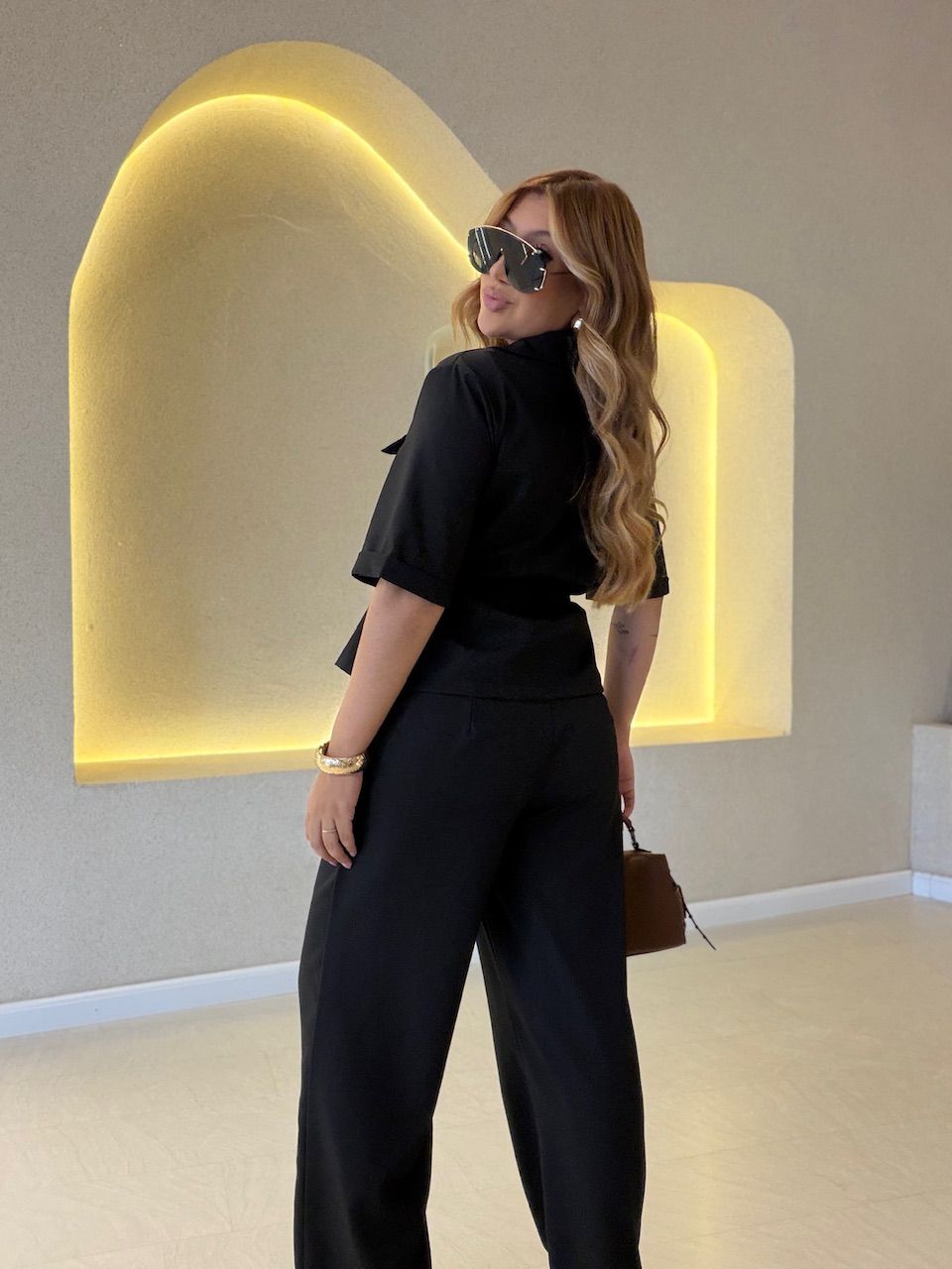 CONJUNTO GRAZI BLUSA CALÇA PRETO