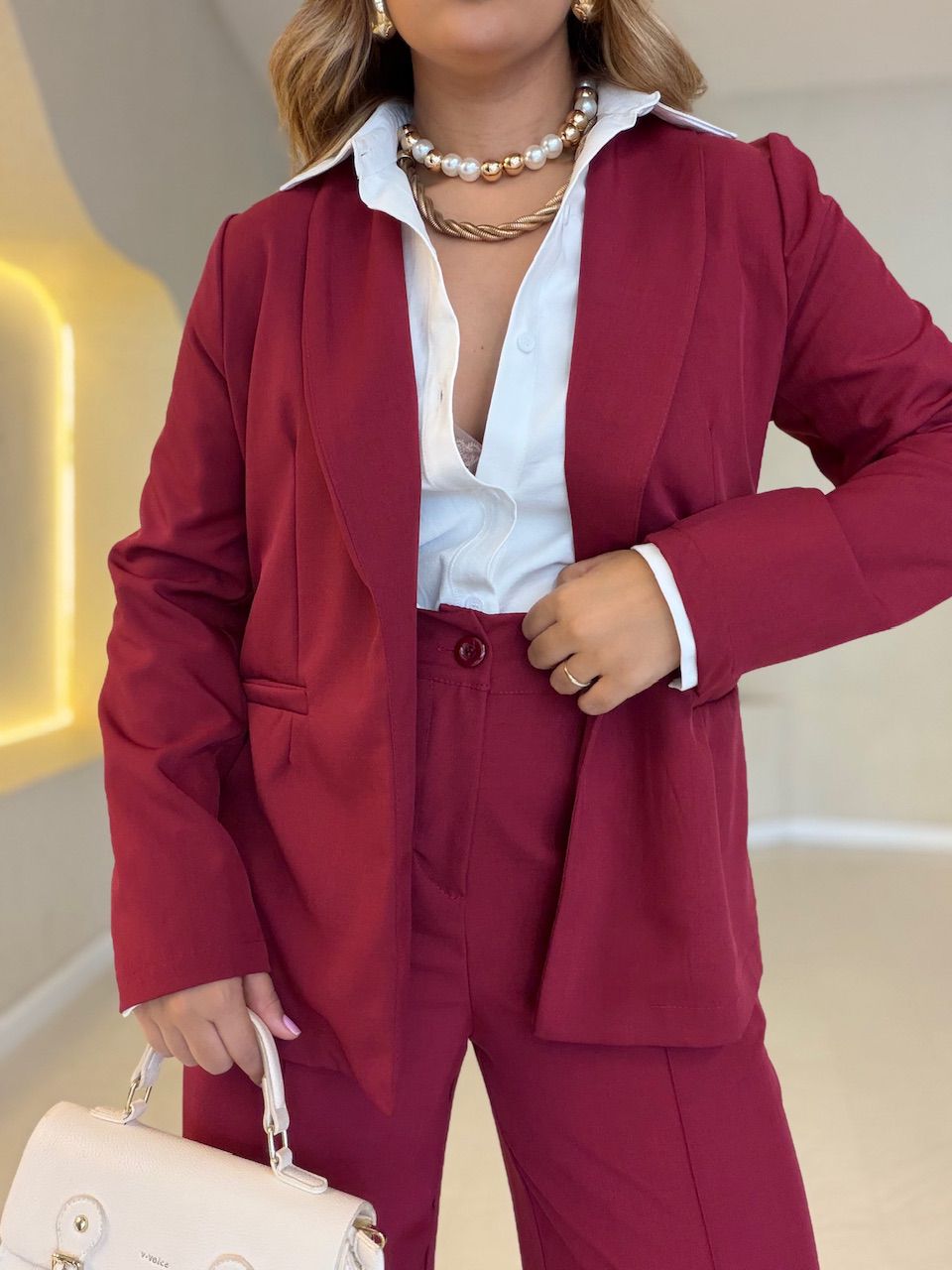 CONJUNTO MIA CALÇA VINHO