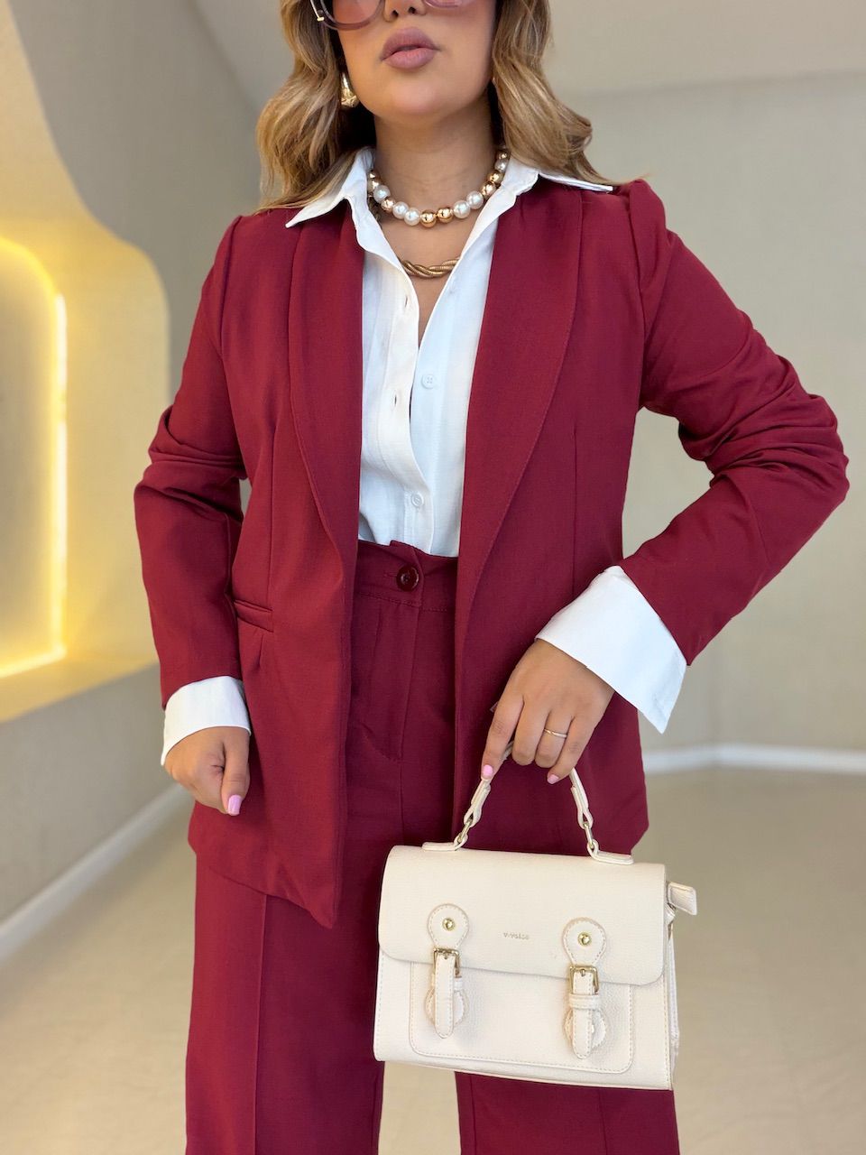 CONJUNTO MIA CALÇA VINHO