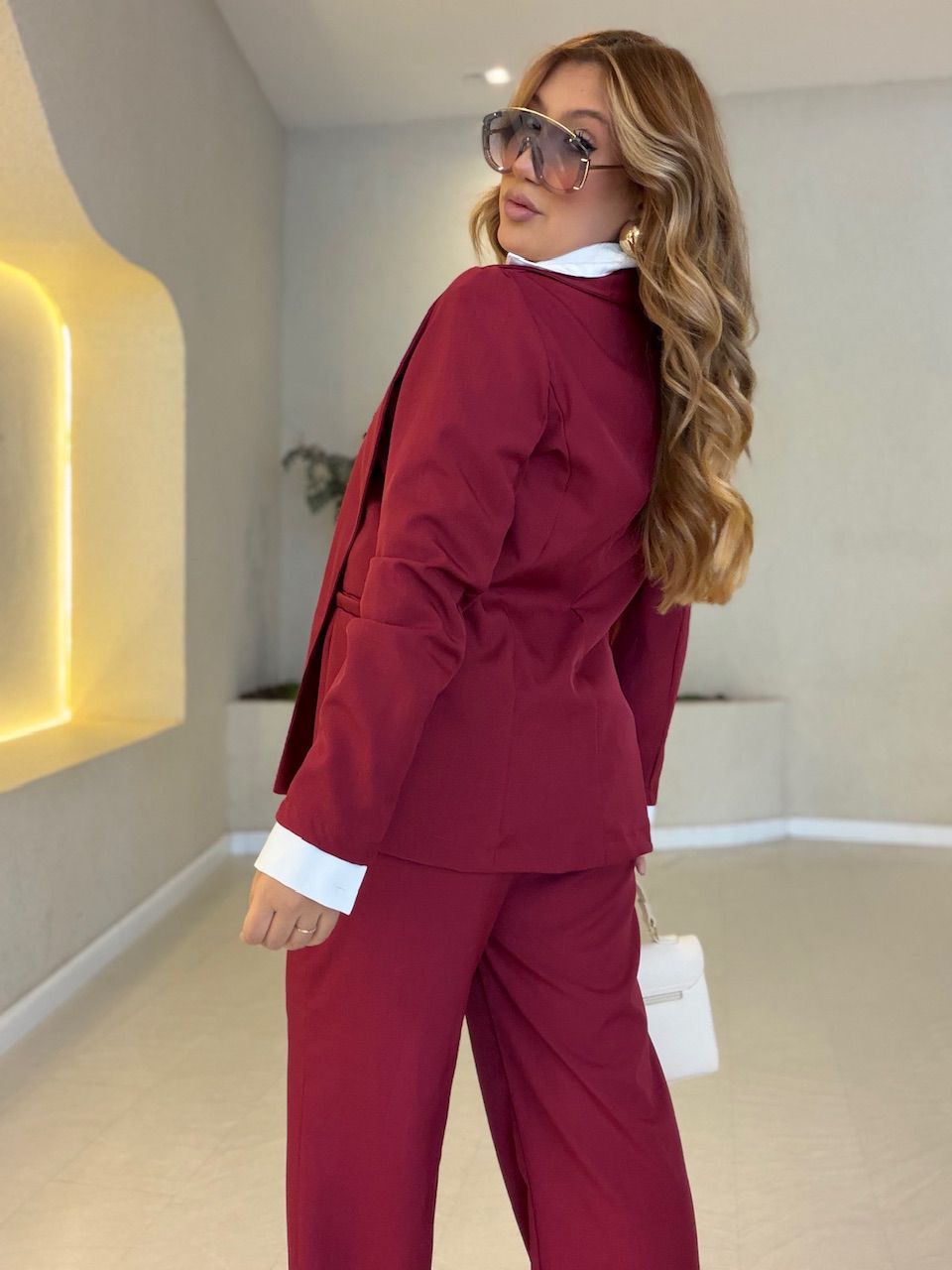 CONJUNTO MIA CALÇA VINHO