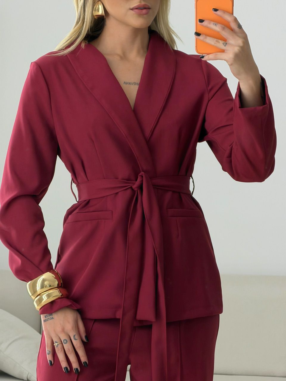 CONJUNTO MIA CALÇA VINHO