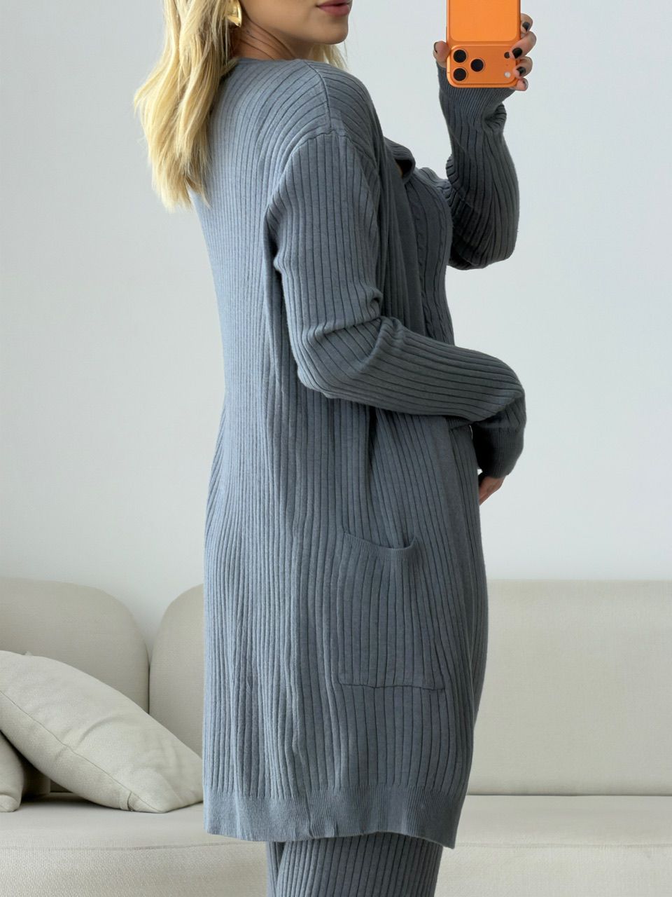 TRIJUNTO ANA HELENA TRICOT CINZA