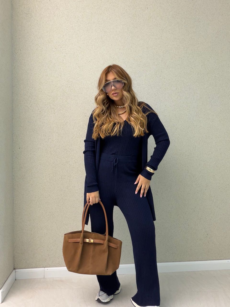 TRIJUNTO ANA HELENA TRICOT MARINHO - 0077150055 - CAROLLA FERRARO