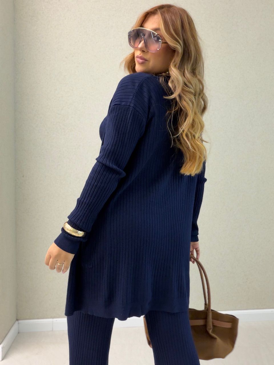 TRIJUNTO ANA HELENA TRICOT MARINHO